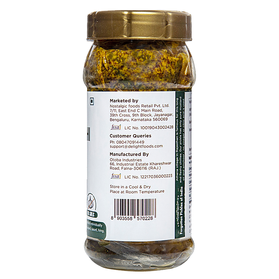 Delight Foods Athana Mirchi Green - Marwari Stuffed Chilli Pickle