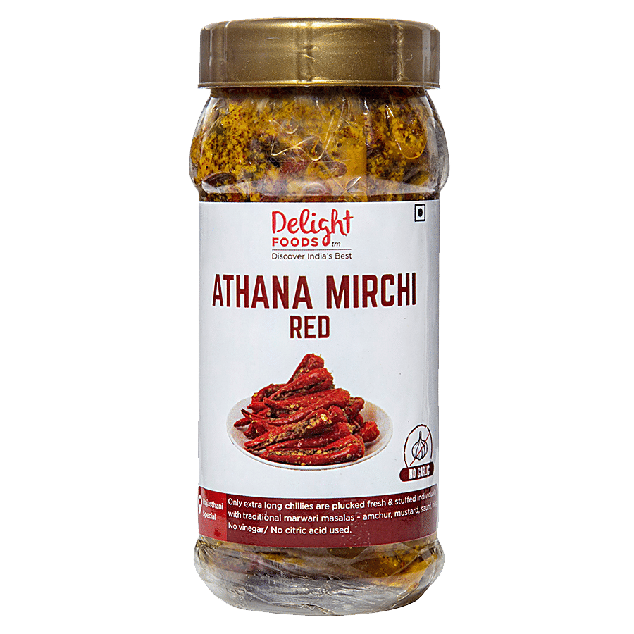 Delight Foods Athana Mirchi Red - Marwari Stuffed Chilli Pickle