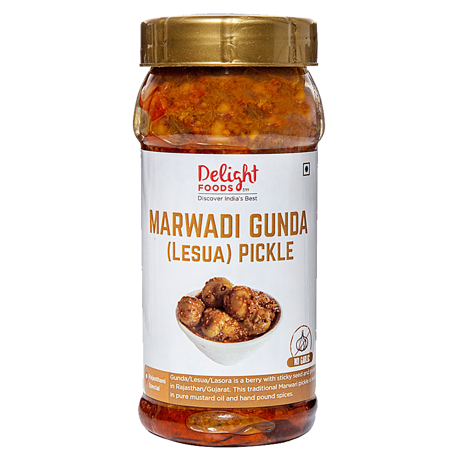 Delight Foods Marwari Gunda Lesua Achaar - Pure Mustard Oil Used