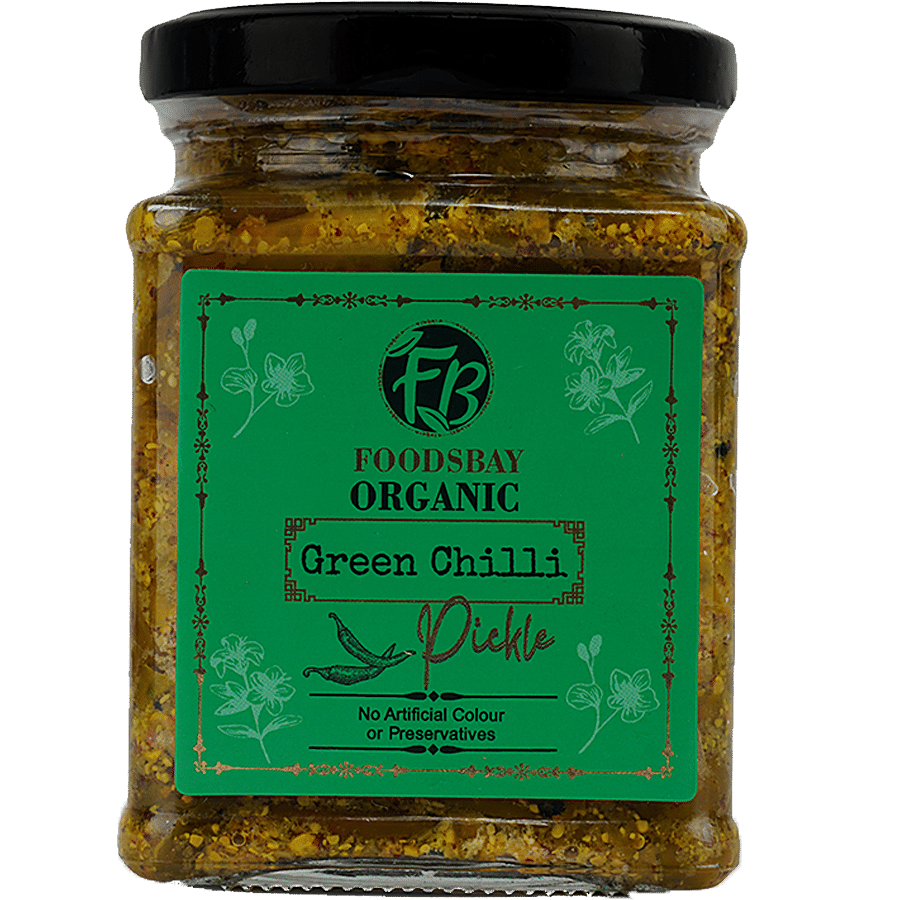 Foodsbay Green Chilli Pickle - No Artificial Colours Or Preservatives