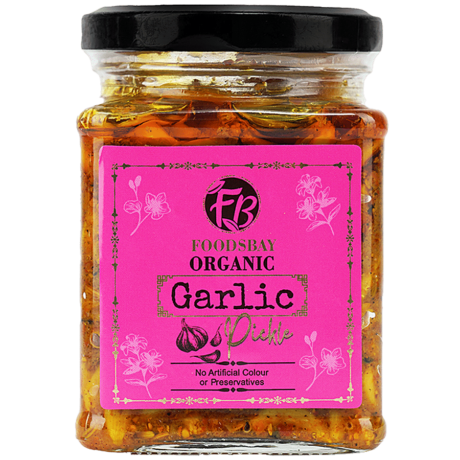 Foodsbay Organic Garlic Pickle - No Artificial Colours Or Preservatives