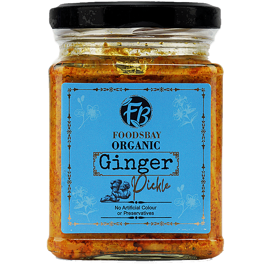 Foodsbay Organic Ginger Pickle - No Artificial Colours Or Preservatives