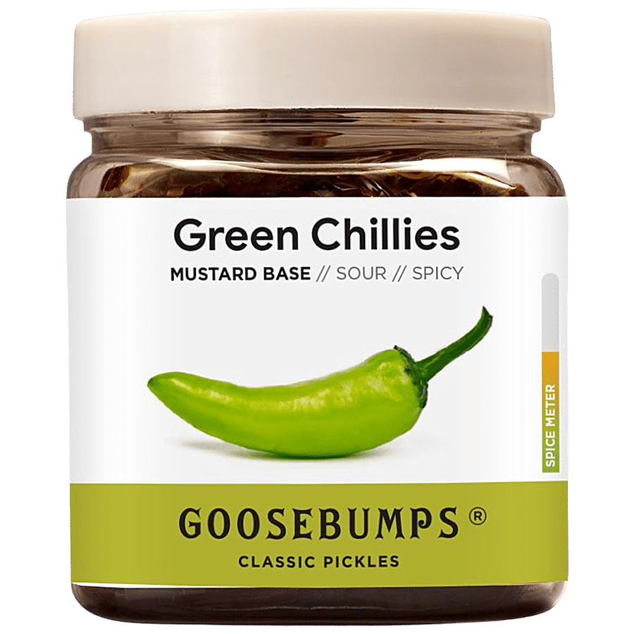 Goosebumps Green Chillies Classic Pickle - Mustard Base