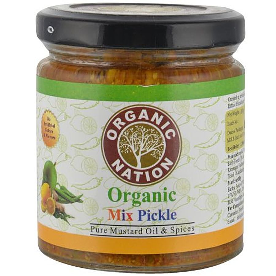 Organic Nation Organic Mix Pickle - Pure Mustard Oil & Spices