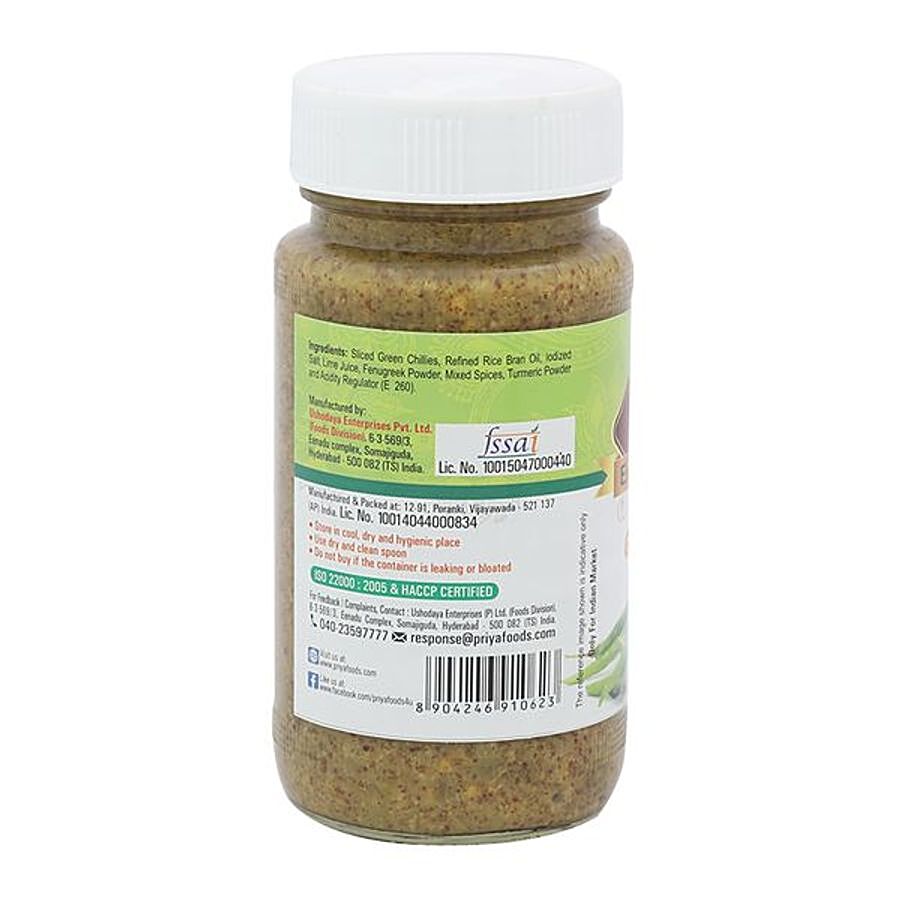 Priya Pickle - Green Chilli Sliced Without Garlic