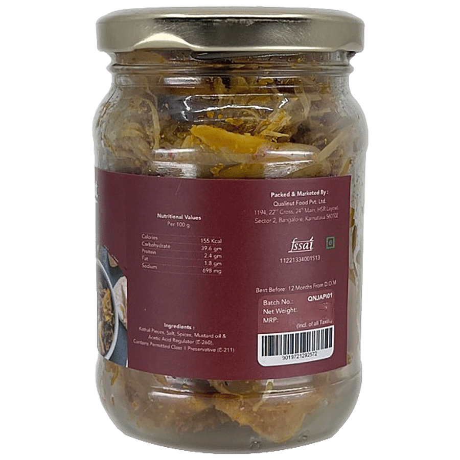 Qualinut Gourmet Healthy Jackfruit Pickle - Mix of Spices & Health Benefits