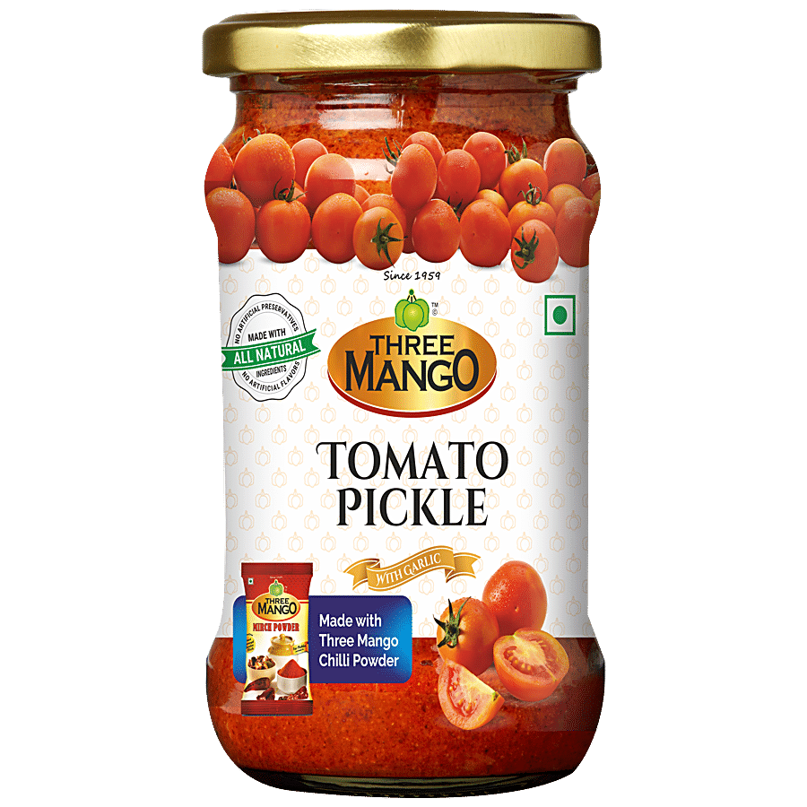 Three Mango Tomato Pickle - With Garlic