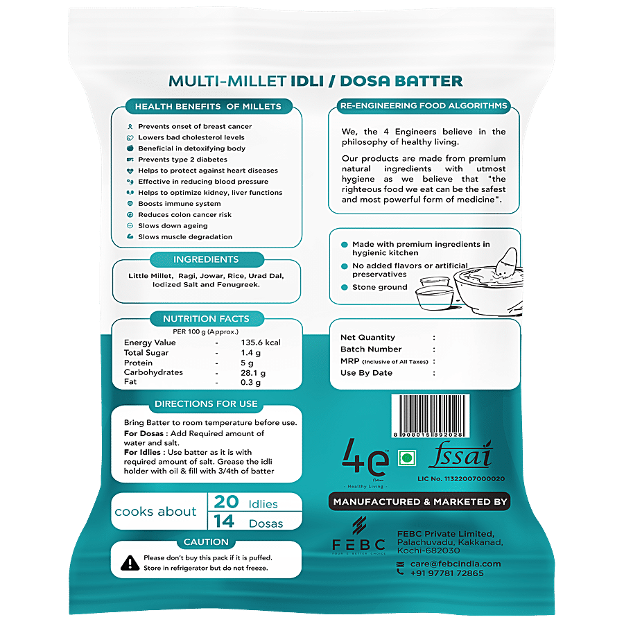 4e Multi-Millet Idli Dosa Batter - Rich In Protein