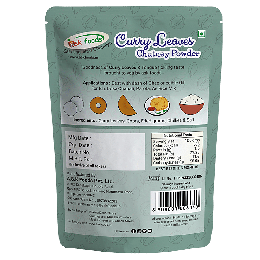 Ask Foods Curry Leaves Chutney Powder