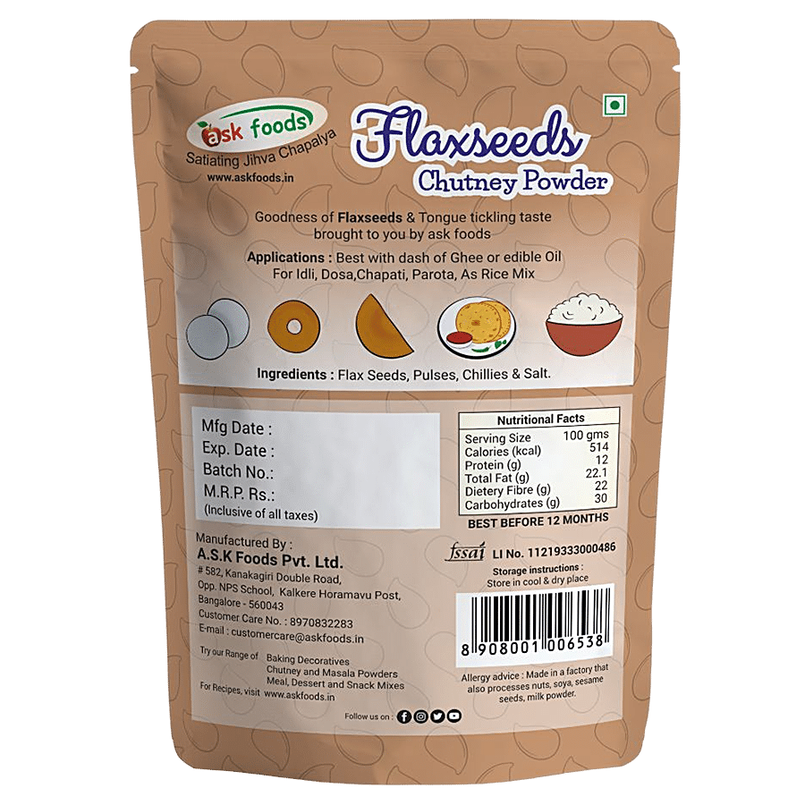 Ask Foods Flax Seeds Chutney Powder