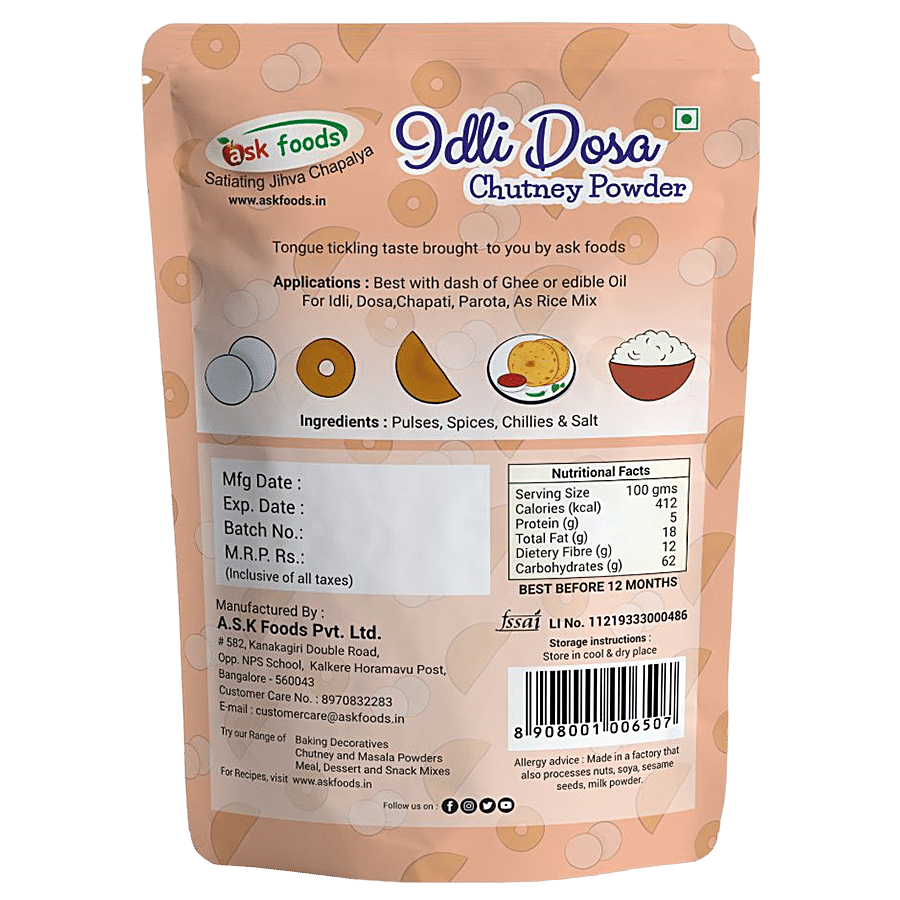 Ask Foods Idli Dosa Chutney Powder