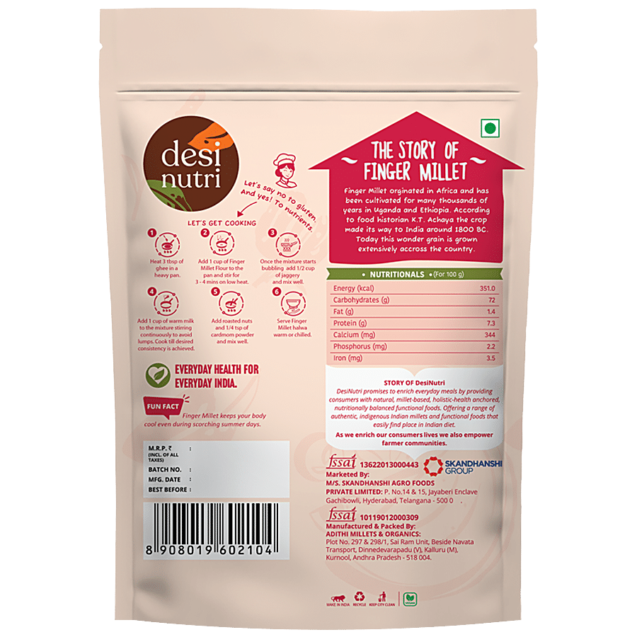 Desi Nutri Finger Millet Flour - Rich In Fibre