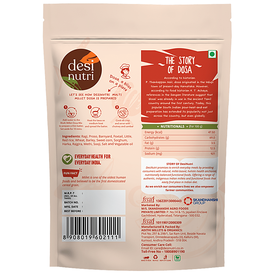 Desi Nutri Multi Millet Dosa Mix - Rich In Calcium & Fibre