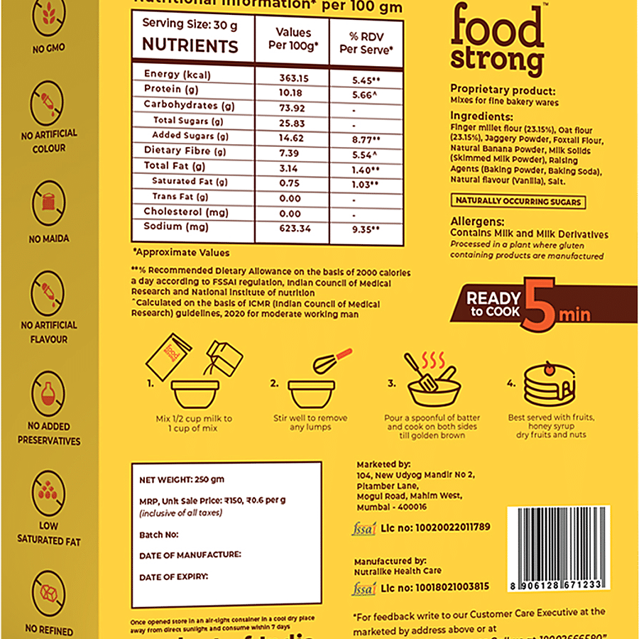 Foodstrong Oats & Millet Pancake Mix - Vanilla Banana