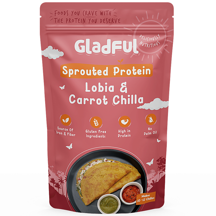 Gladful Lobia & Carrot Chilla Mix - Sprouted Protein