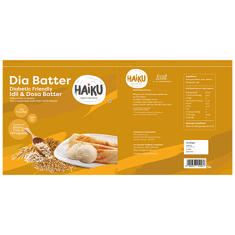 Haiku Dia Batter For Idly Dosa - Diabetic Friendly