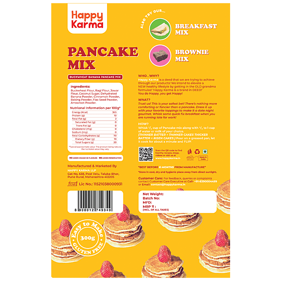 Happy Karma Banana Buckwheat Flour Pancake Mix