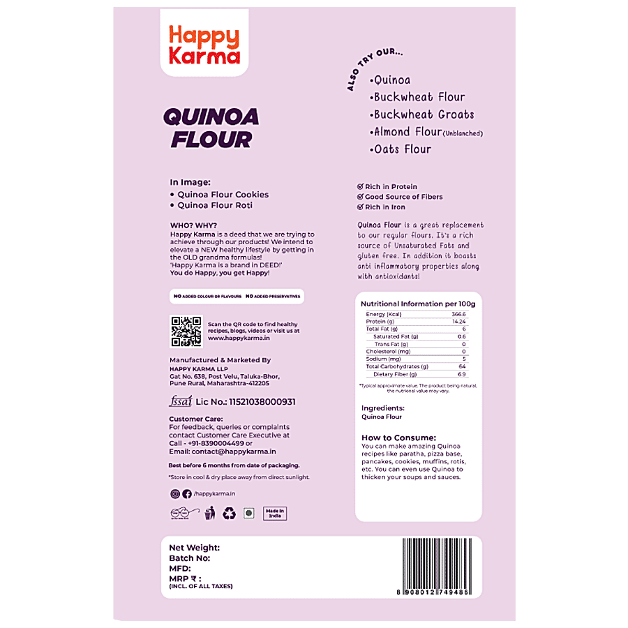 Happy Karma Quinoa Flour - 100% Natural