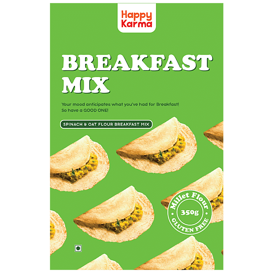 Happy Karma Spinach Oats Flour Breakfast Mix - Millets & Gluten Free