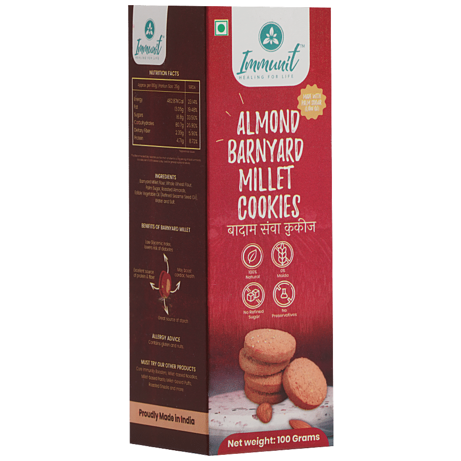 Immunit Almond Barnyard Millet Cookies - With Palm Sugar