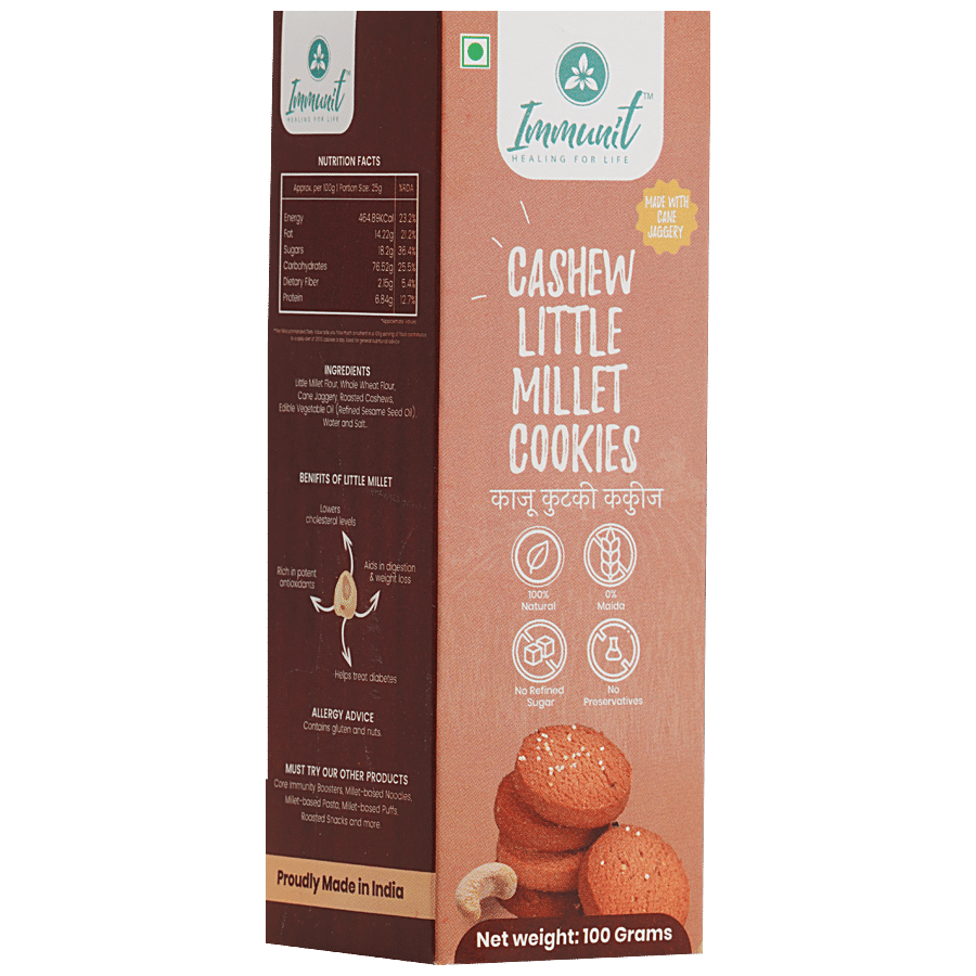 Immunit Cashew Little Millet Cookies - With Cane Jaggery