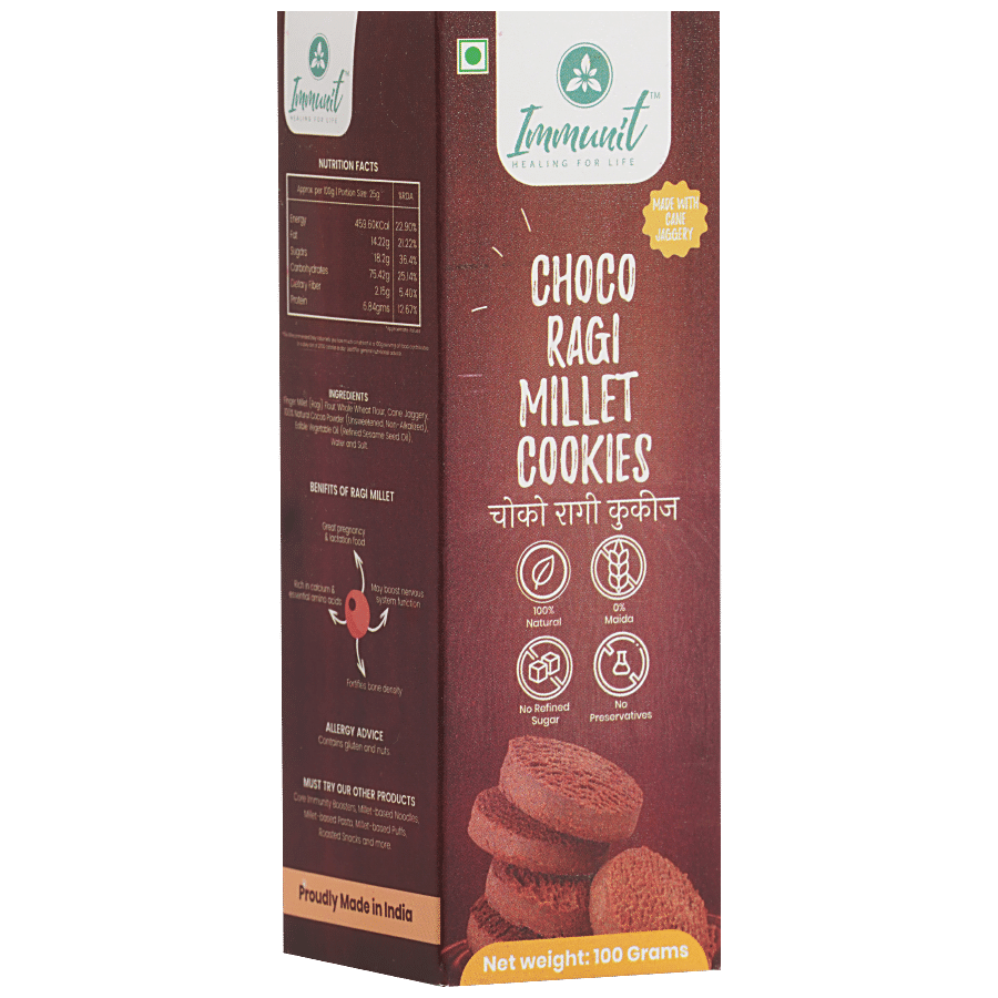 Immunit Choco Ragi Millet Cookies - With Cane Jaggery