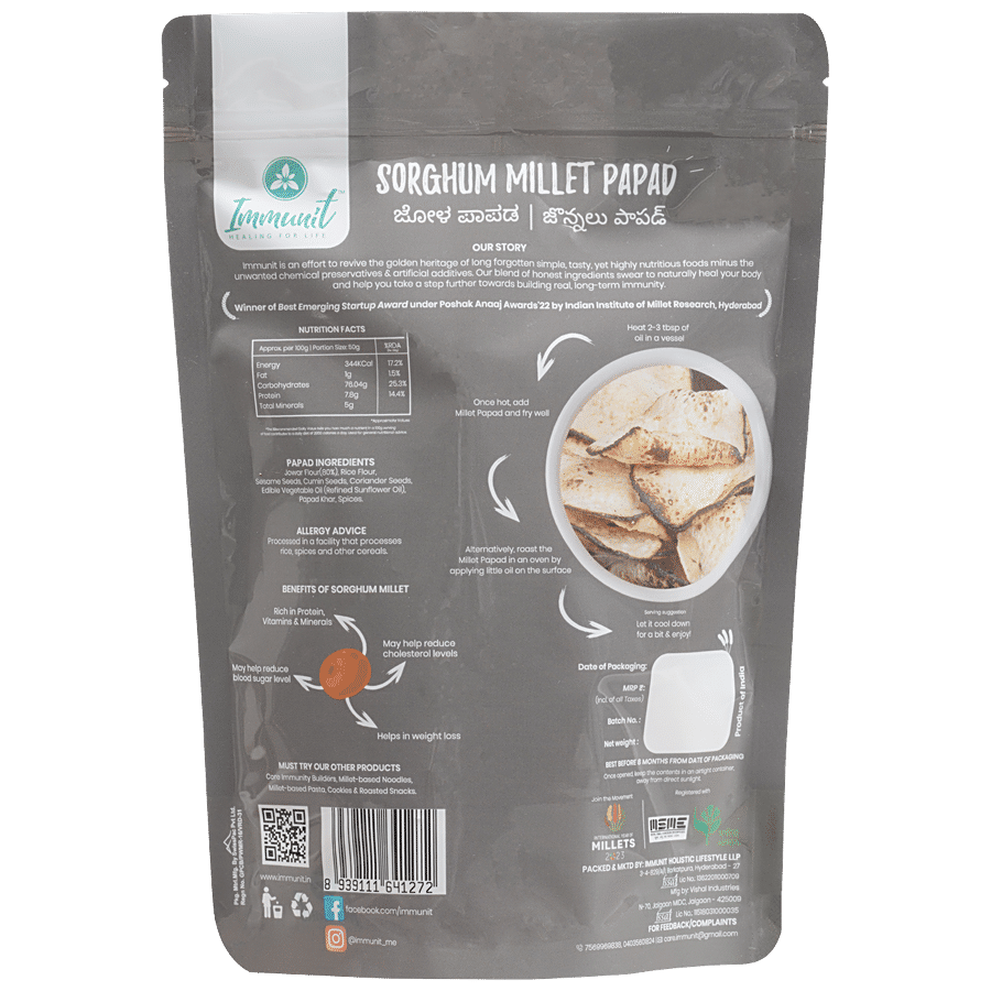 Immunit Sorghum Millet/Jowar Papad