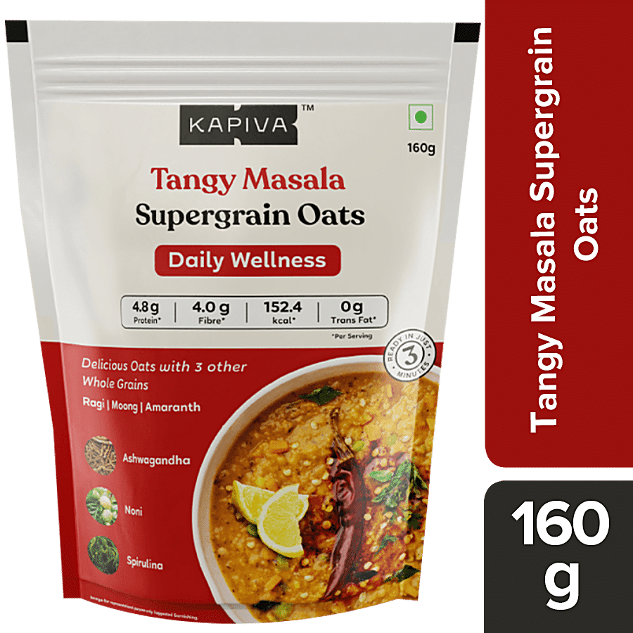 Kapiva Super Grain Oats - Tangy Masala With 3 Ayurvedic Herbs & 4 Whole Grains