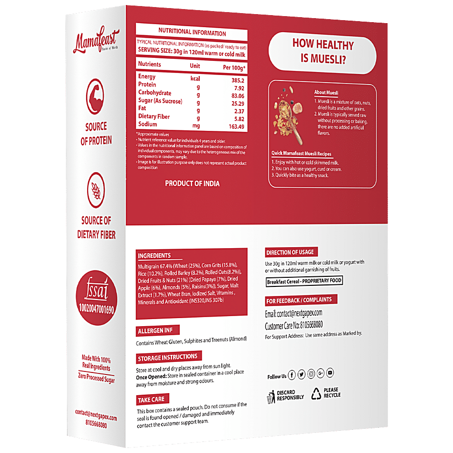 MAMAFEAST Muesli Fruit & Nuts - Whole Oats