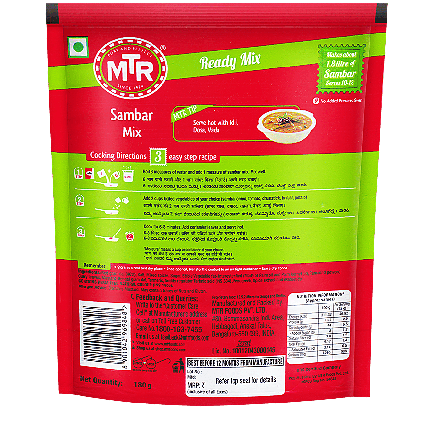 MTR Original Sambar Ready Mix