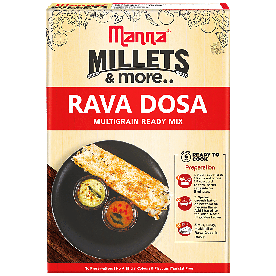 Manna Instant Multigrain Rava Dosa Ready Mix - Millets & More