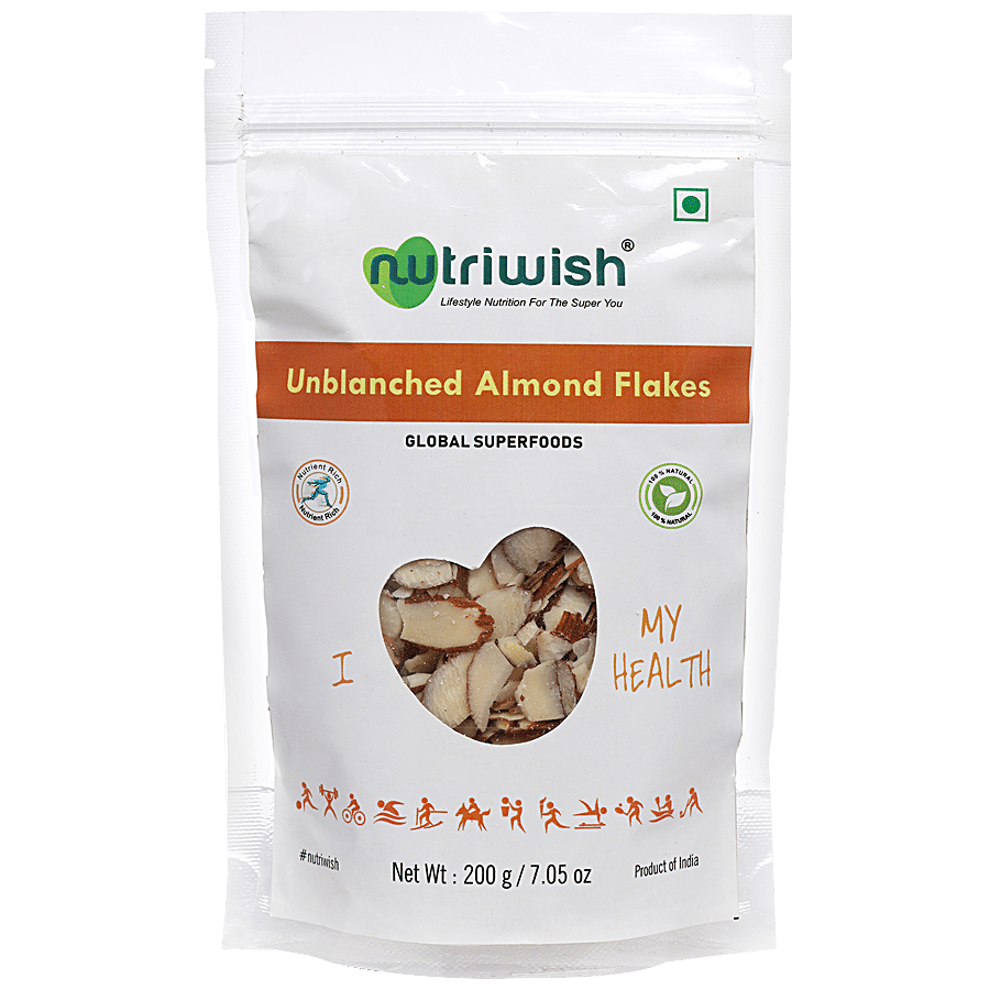 Nutriwish Unblanched Almond Flakes