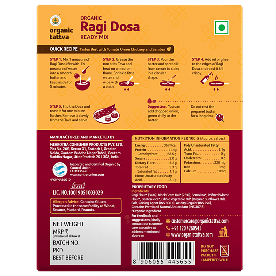 Organic Tattva Organic Ragi Dosa Ready Mix