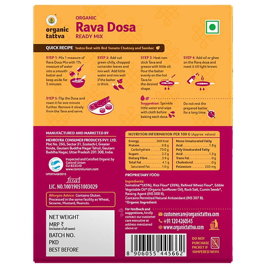 Organic Tattva Organic Rava Dosa Ready Mix