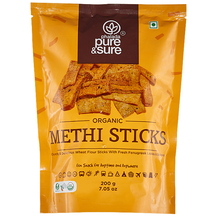 Phalada Pure & Sure Organic Methi Sticks - Made With Wheat Flour