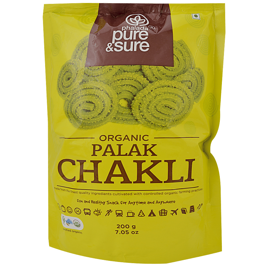 Phalada Pure & Sure Organic Palak Chakli - Fun & Healthy Snack