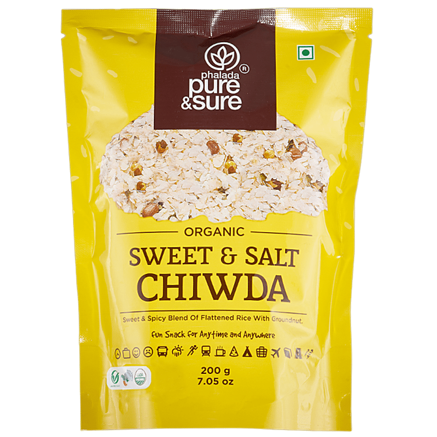 Phalada Pure & Sure Organic Sweet & Salt Chiwda - Spice Blend Of Flattened Rice With Groundnut