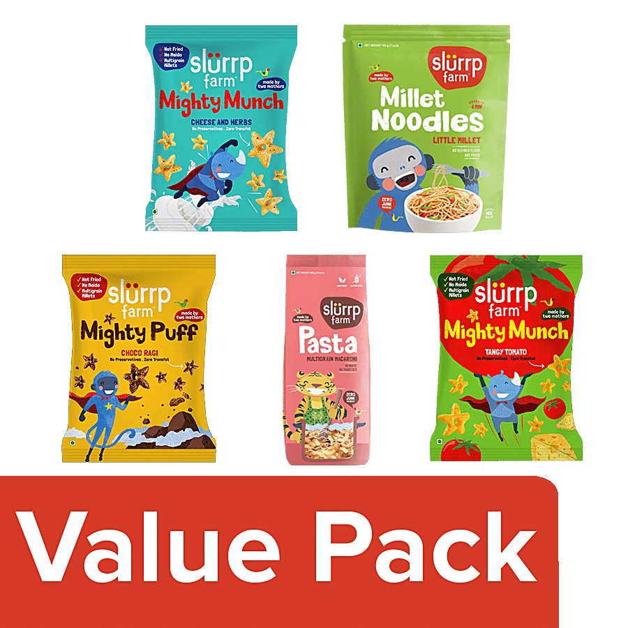 Slurrp Farm No Maida Lunch Box For Kids Combo