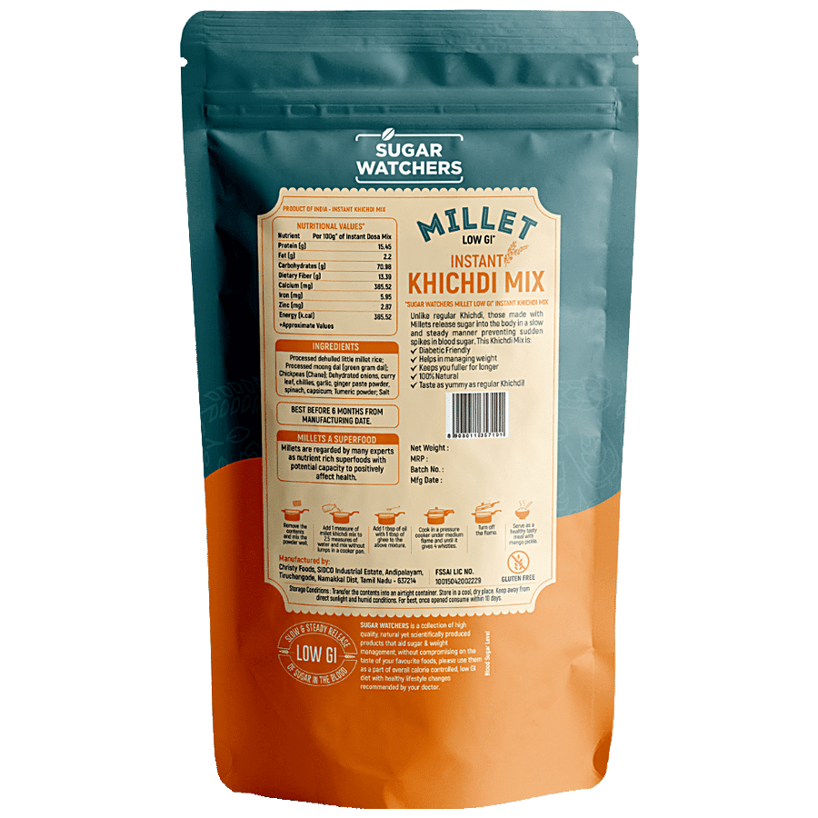 Sugar Watchers Millet Low GI Instant Khichdi Mix - Diabetic Friendly