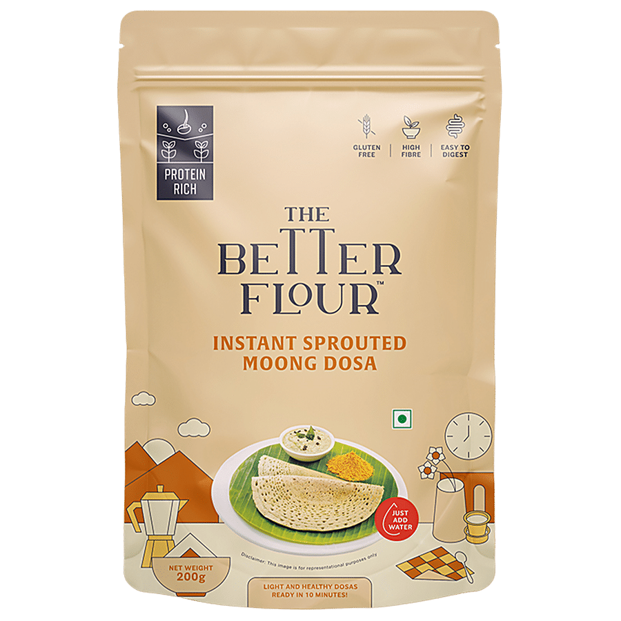 The Better Flour Instant Sprouted Moong Dosa Mix - Ready To Cook