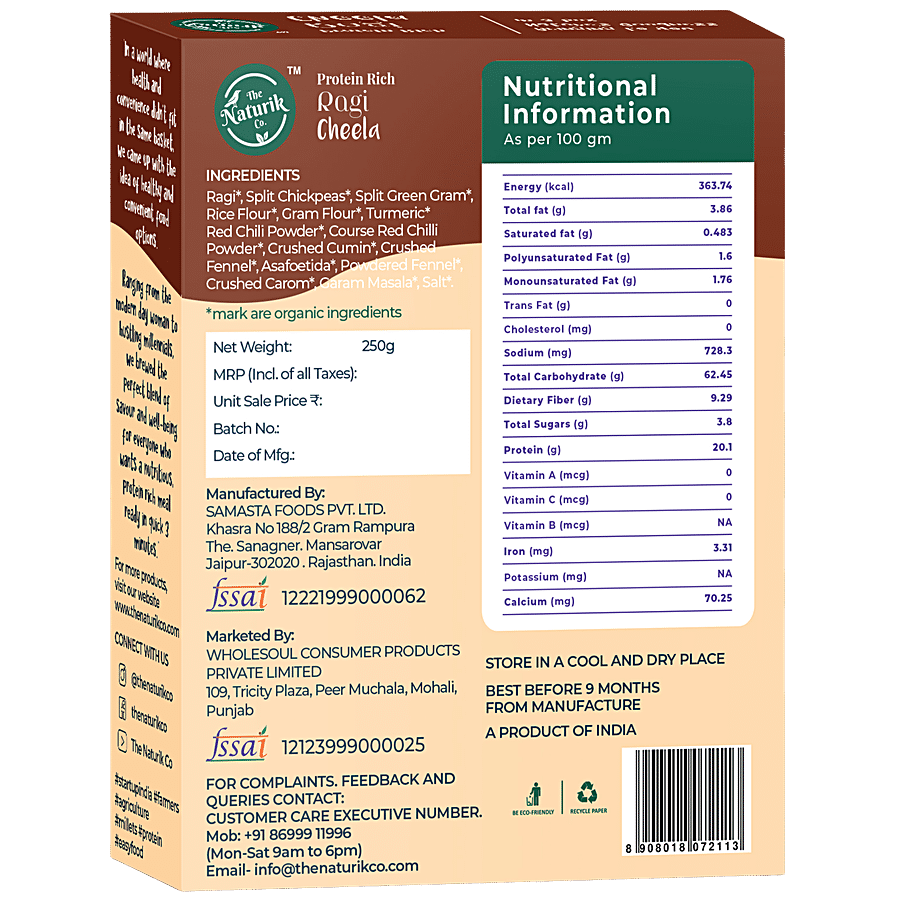 The Naturik Co. Protein Rich Ragi Cheela Mix