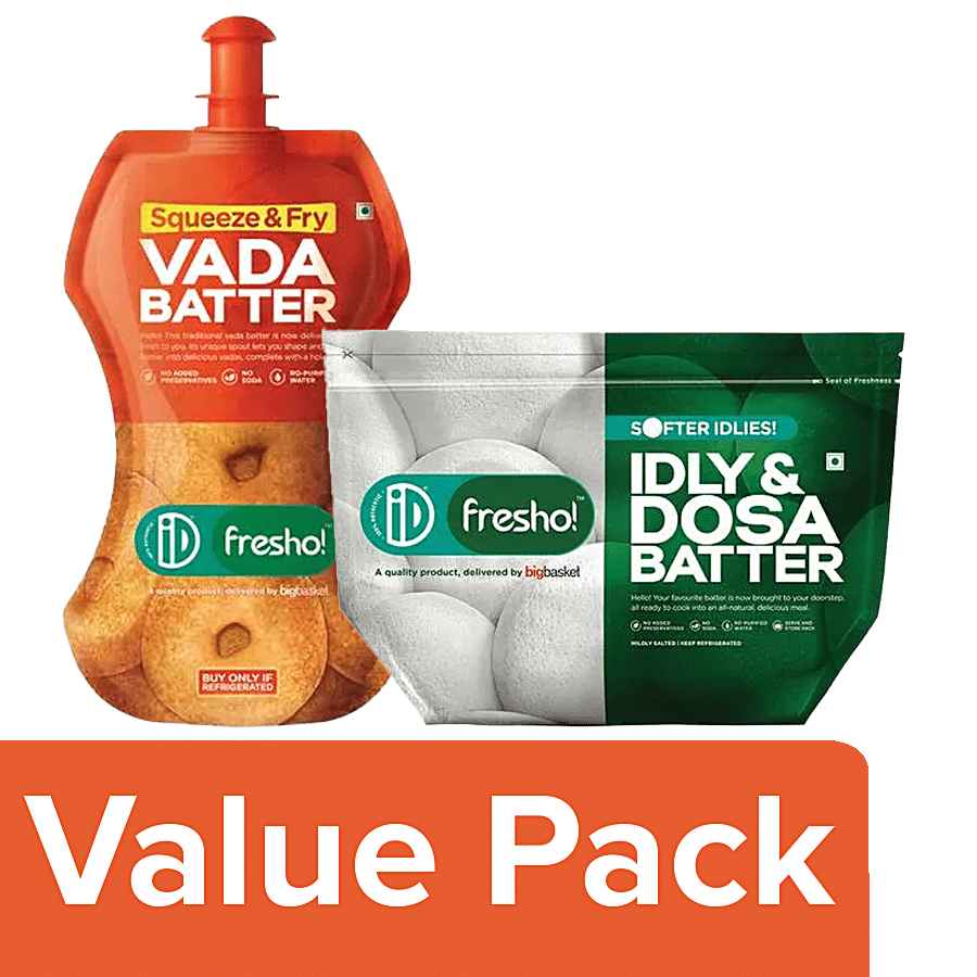 iD Batter - Idli Dosa 1 kg Pouch + Batter - Vada 375 gm