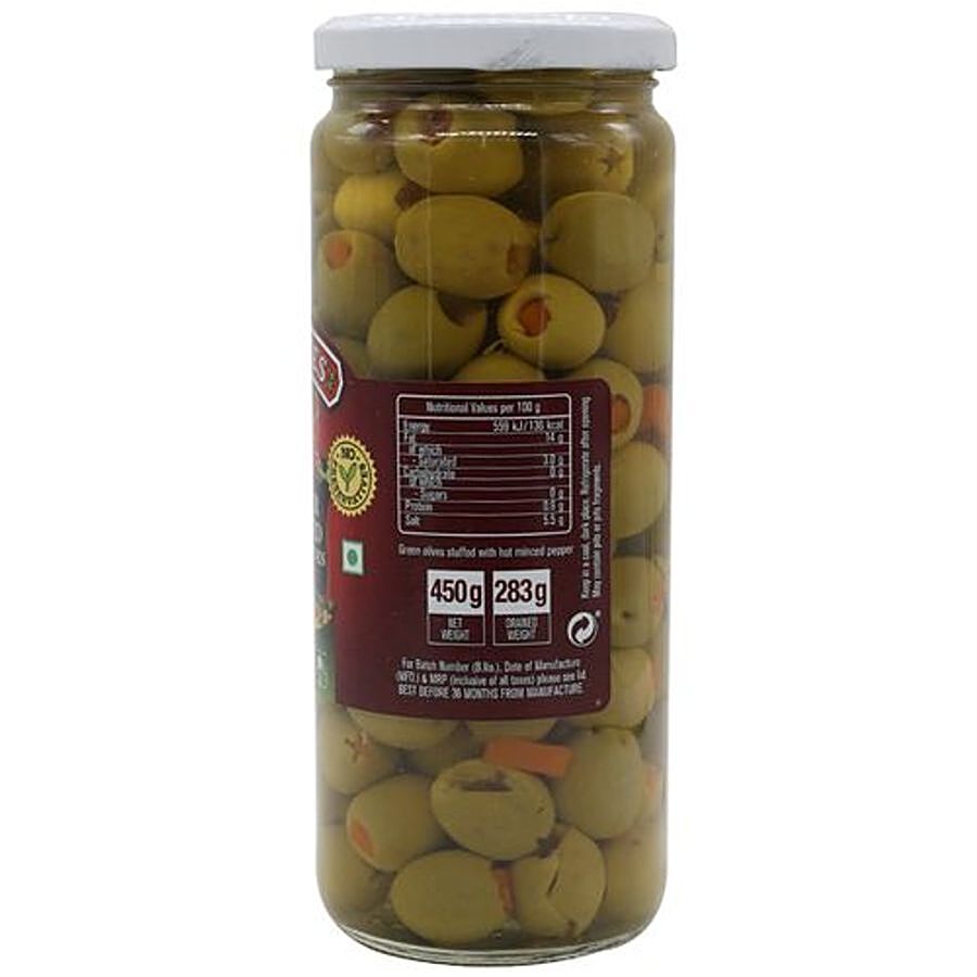 BORGES Green Olives - Stuffed with Hot pepper