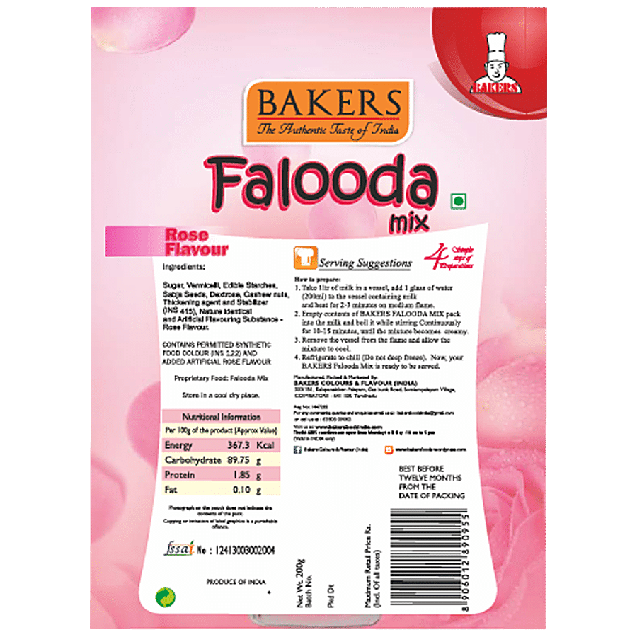 BAKERS Falooda Mix - Rose Flavour