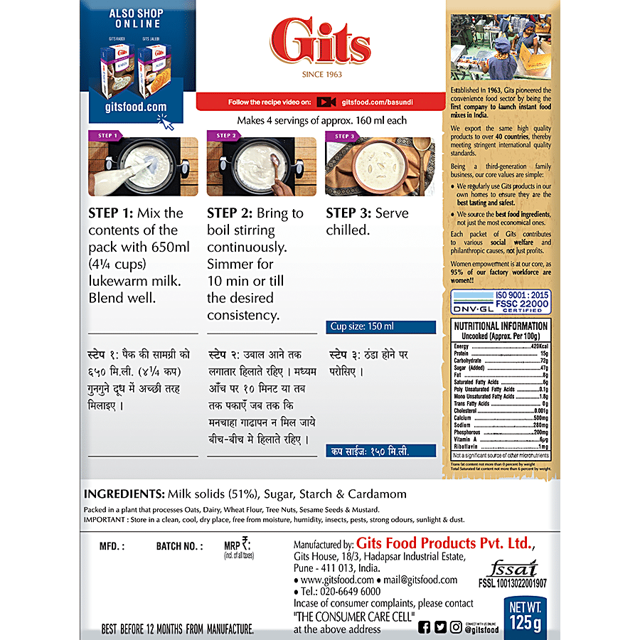 Gits Dessert Mix - Basundi