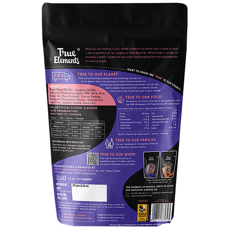 True Elements Dessert Mix - Chocolate & Ragi