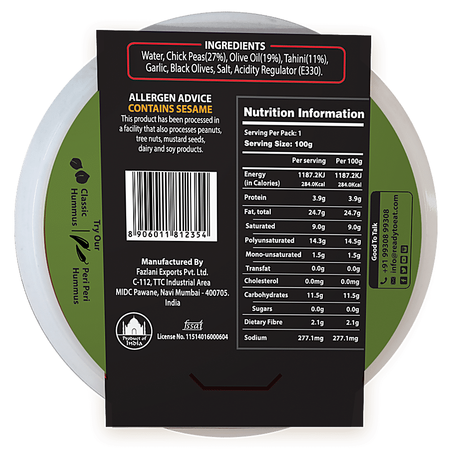 Fazlani Foods Black Olives Hummus