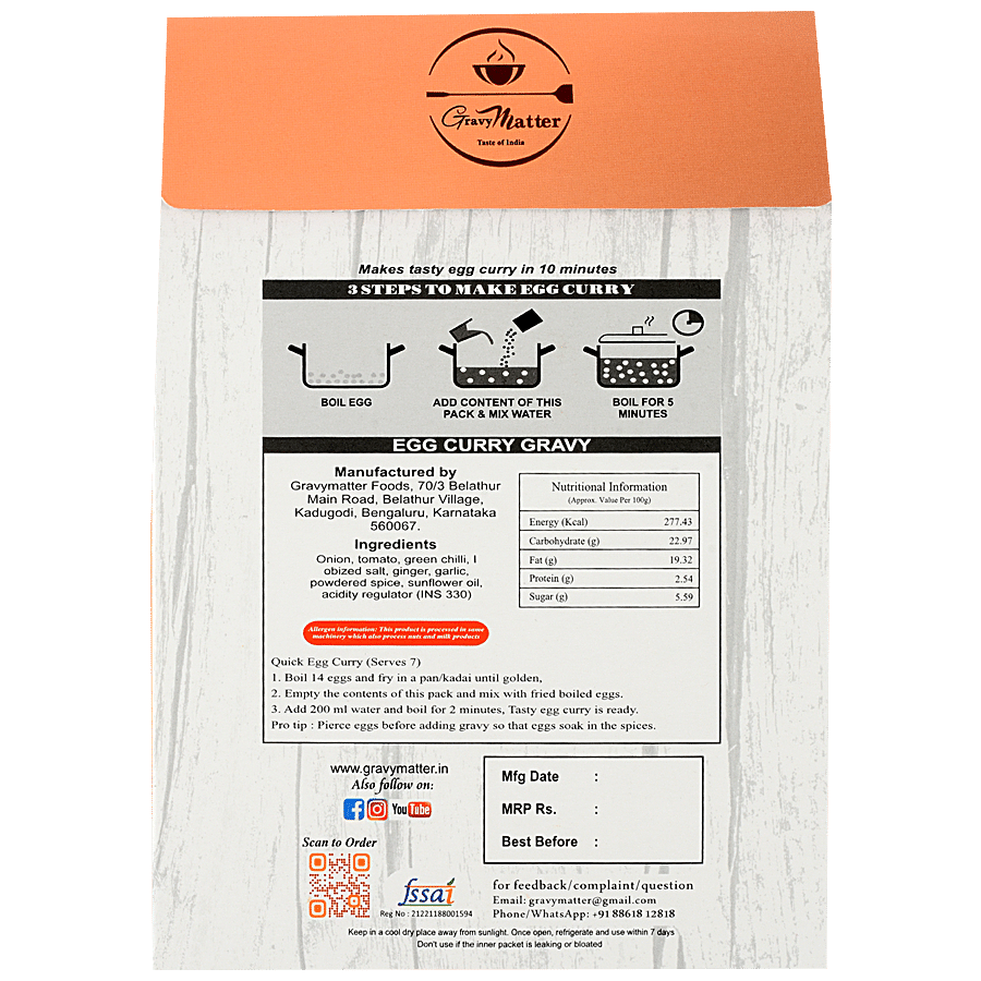 GRAVYMATTER Egg Curry Gravy - Traditional Taste