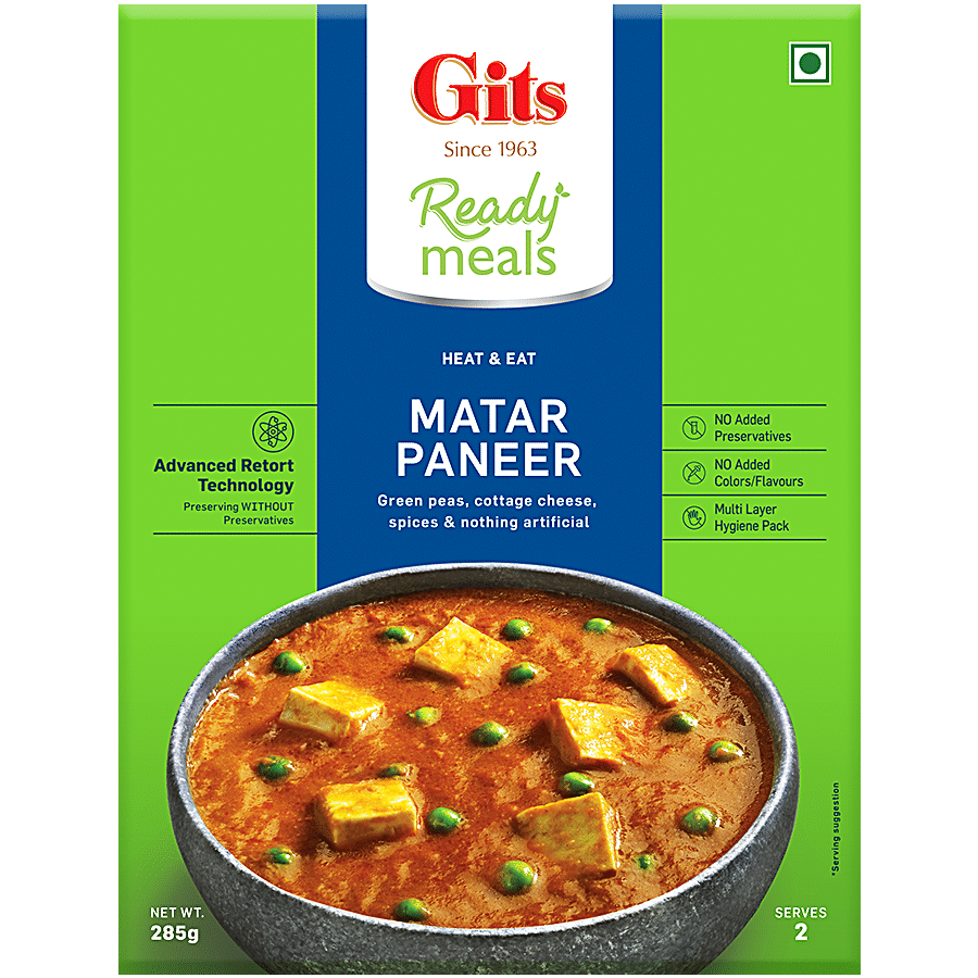 Gits Matar Paneer Ready Meals - With No Preservatives