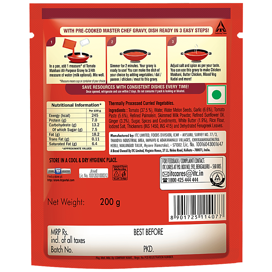 ITC Master Chef Tomato Makhani All-Purpose Gravy - Ready To Cook